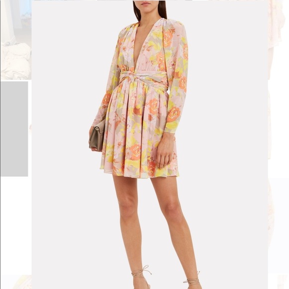 Ronny Kobo Alyson Floral Chiffon Dress Size Small - Picture 2 of 9